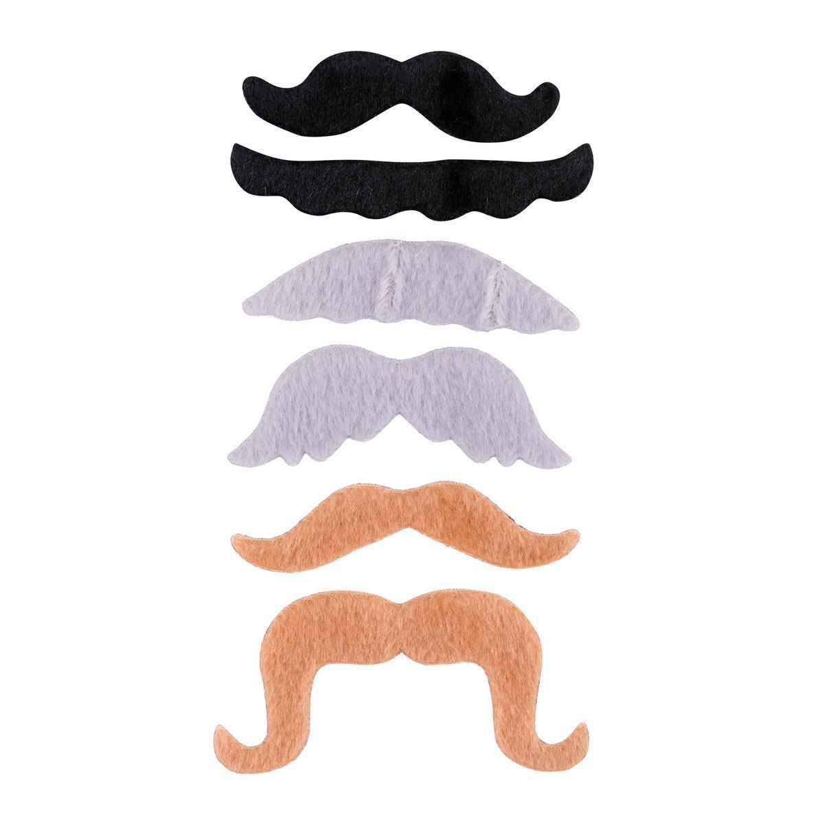 Moustaches adhésives - Différents coloris