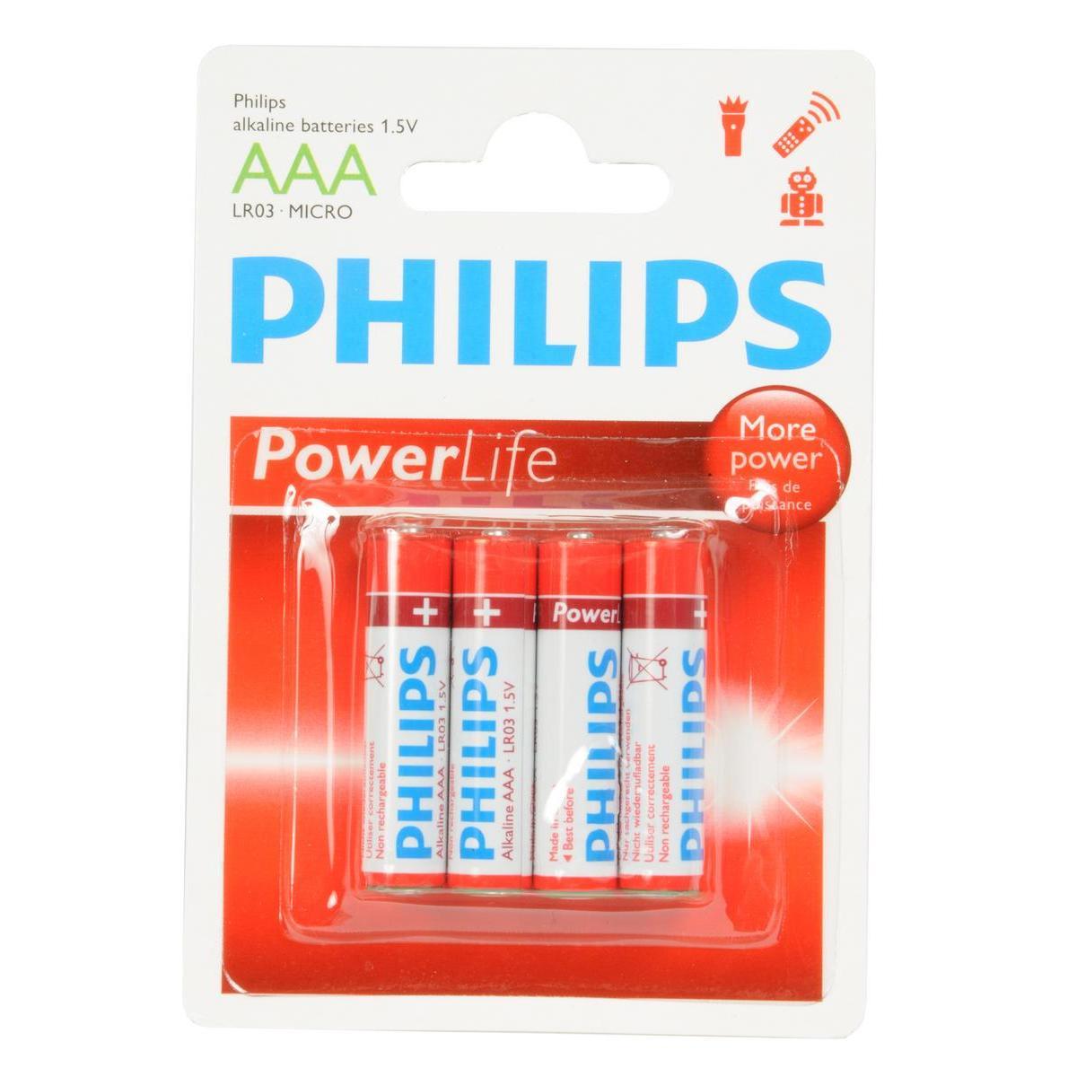 5 piles LR03 AAA Philips