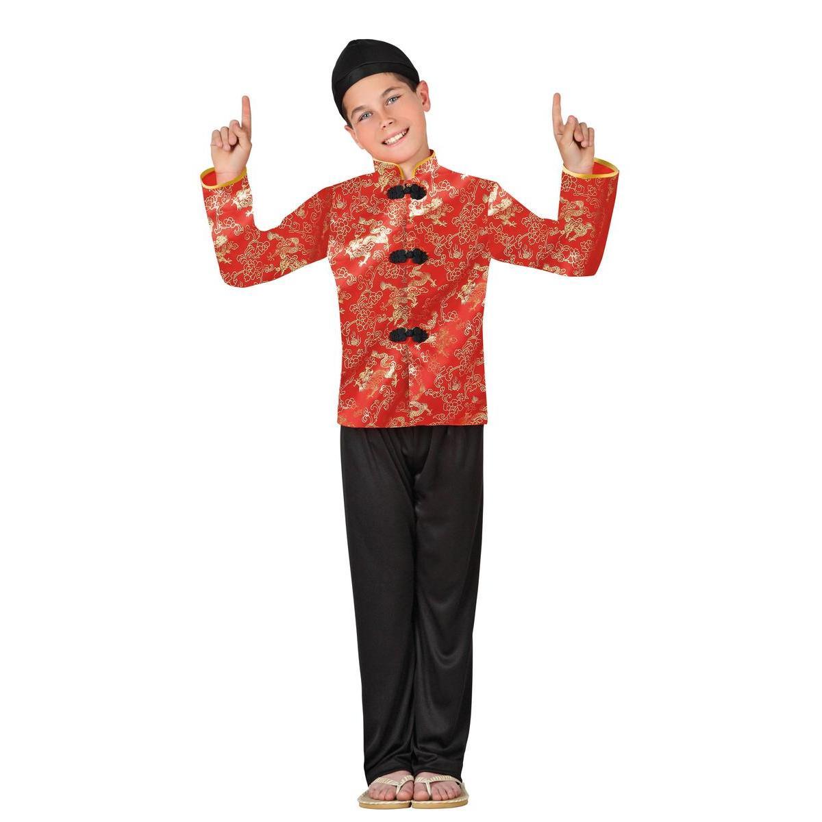 Vêtement traditionnel Chinois - Taille enfant (3 à 12 ans) - Rouge, or