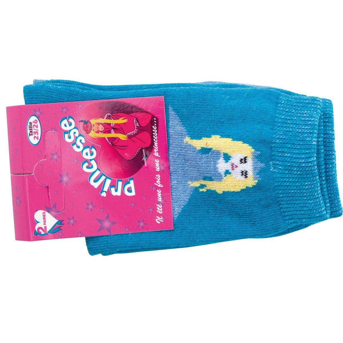 2 paires de chaussettes Princesse enfants