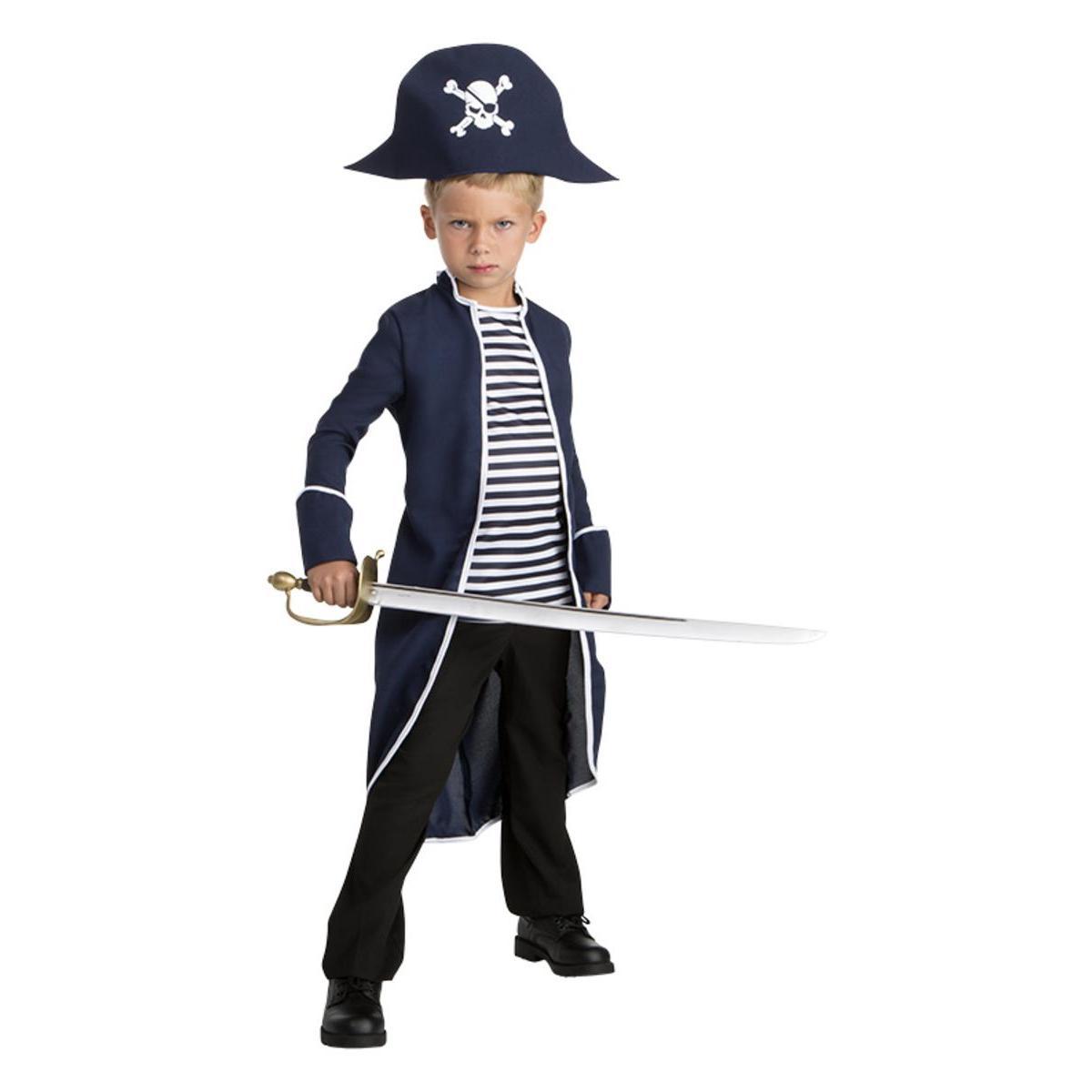 Déguisement de pirate capitaine - 4 à 12 ans - Bleu