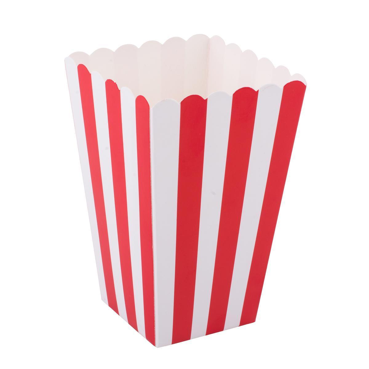 8 boîtes à popcorn - Rouge et blanc