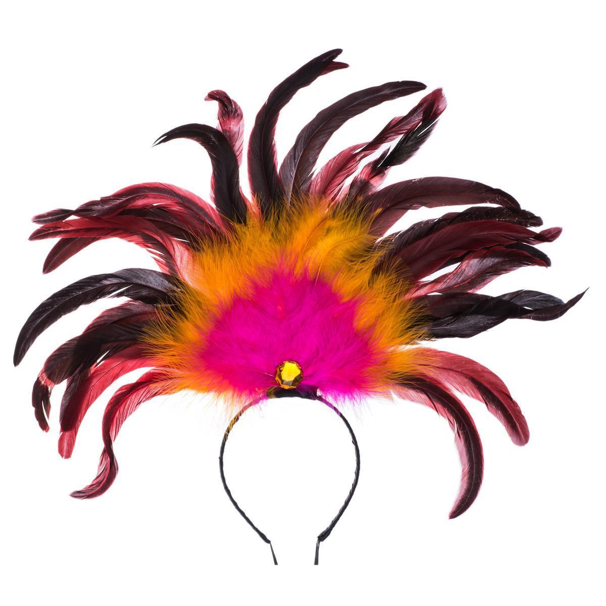 Serre-tête à plumes - Multicolore