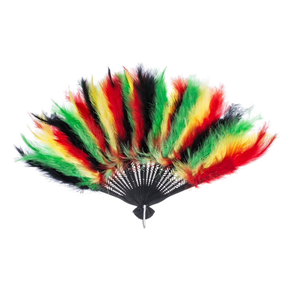 Eventail à plumes - Multicolore