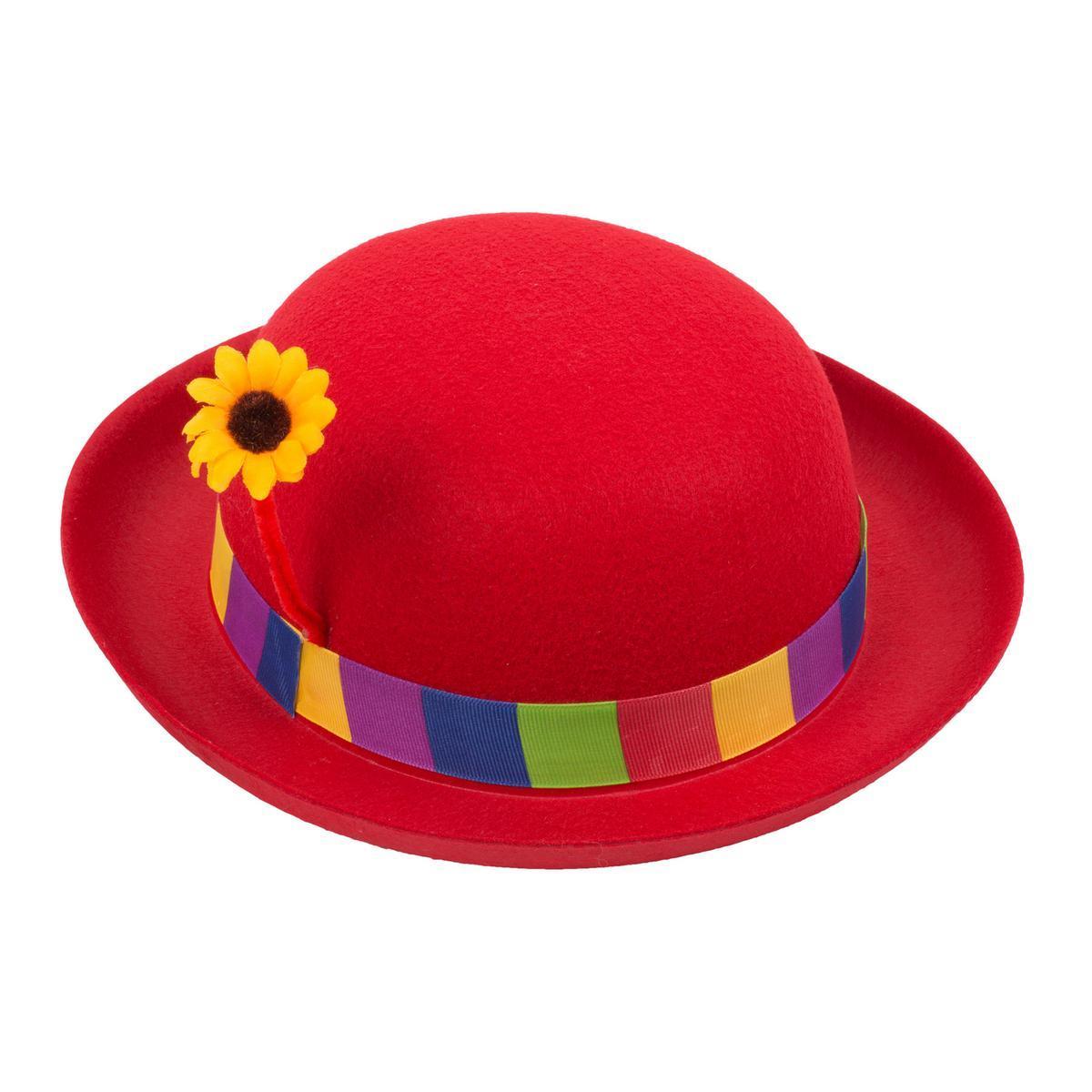 Chapeau de clown à fleur - Rouge