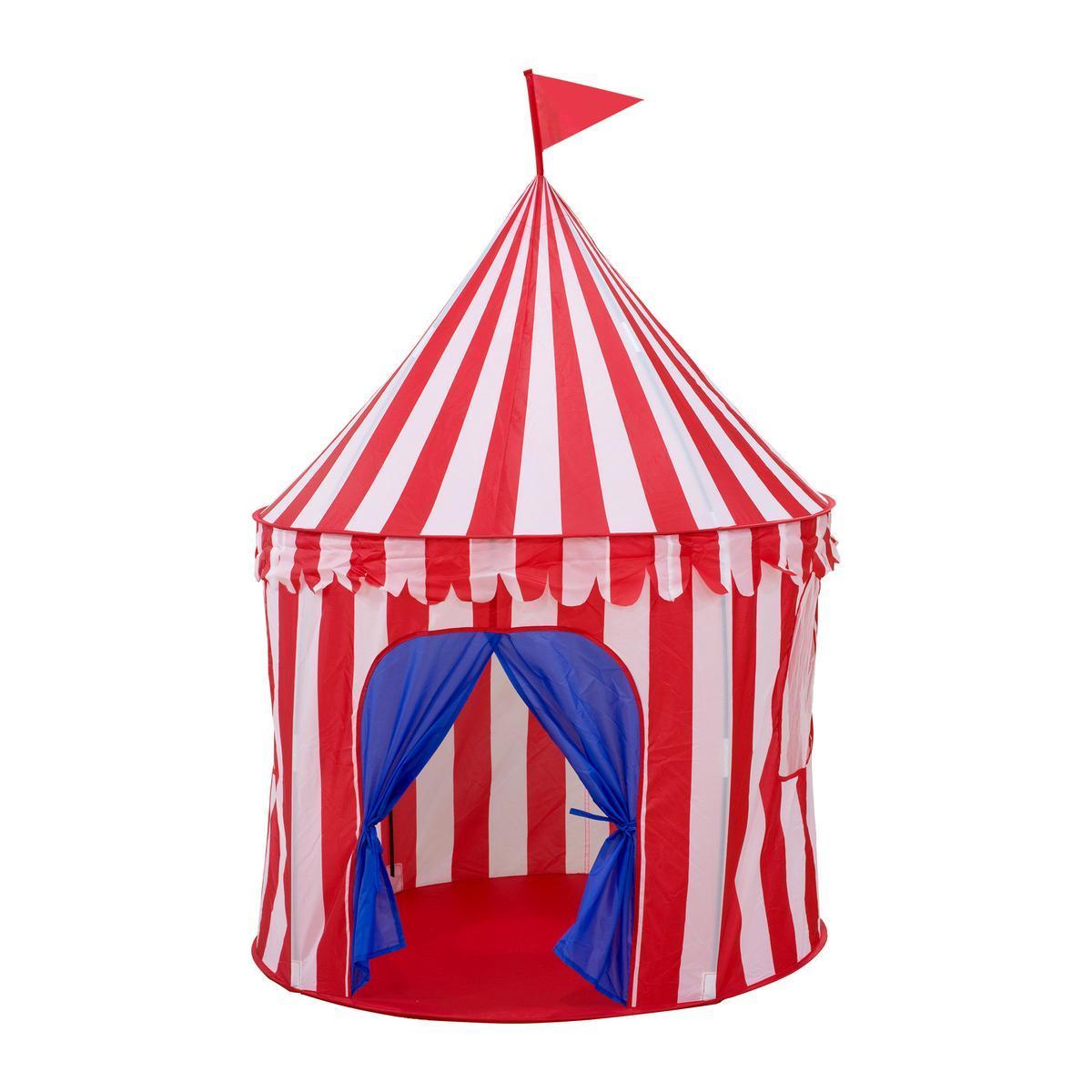 Tente pour enfants - ø 103 x H 135 cm - Rouge, blanc et bleu