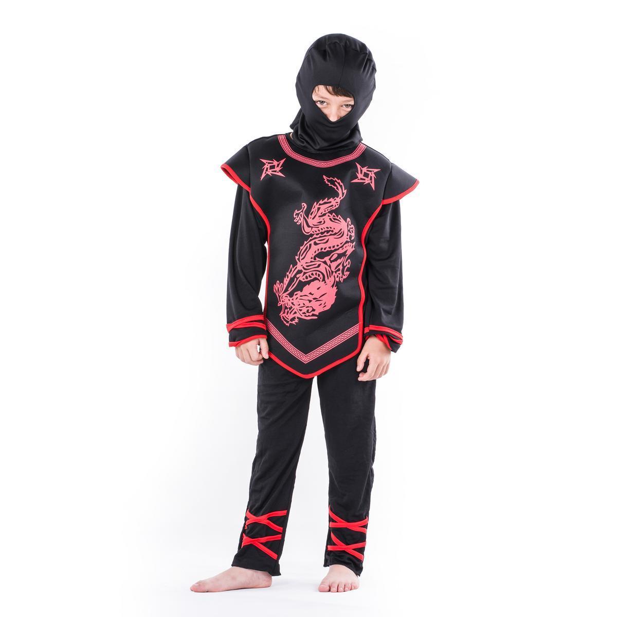 Déguisement de ninja - 5 à 12 ans - Noir et rouge