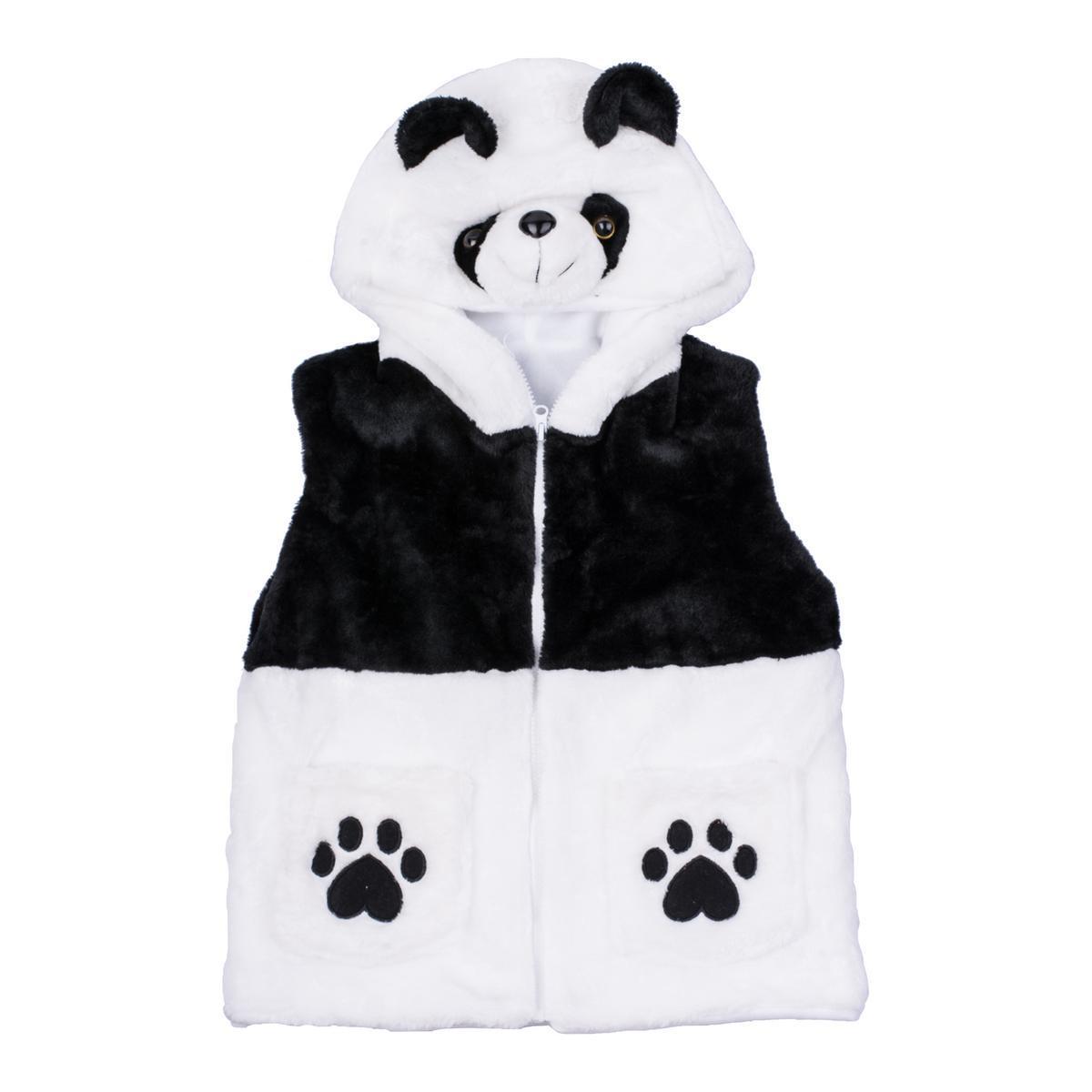 Veste panda avec capuche - 5 à 8 ans - Noir et blanc