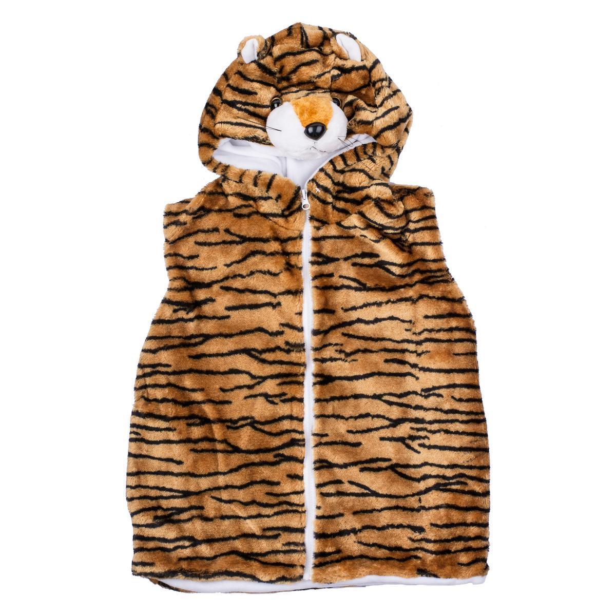 Veste tigre avec capuche - 5 à 8 ans - Noir et orange