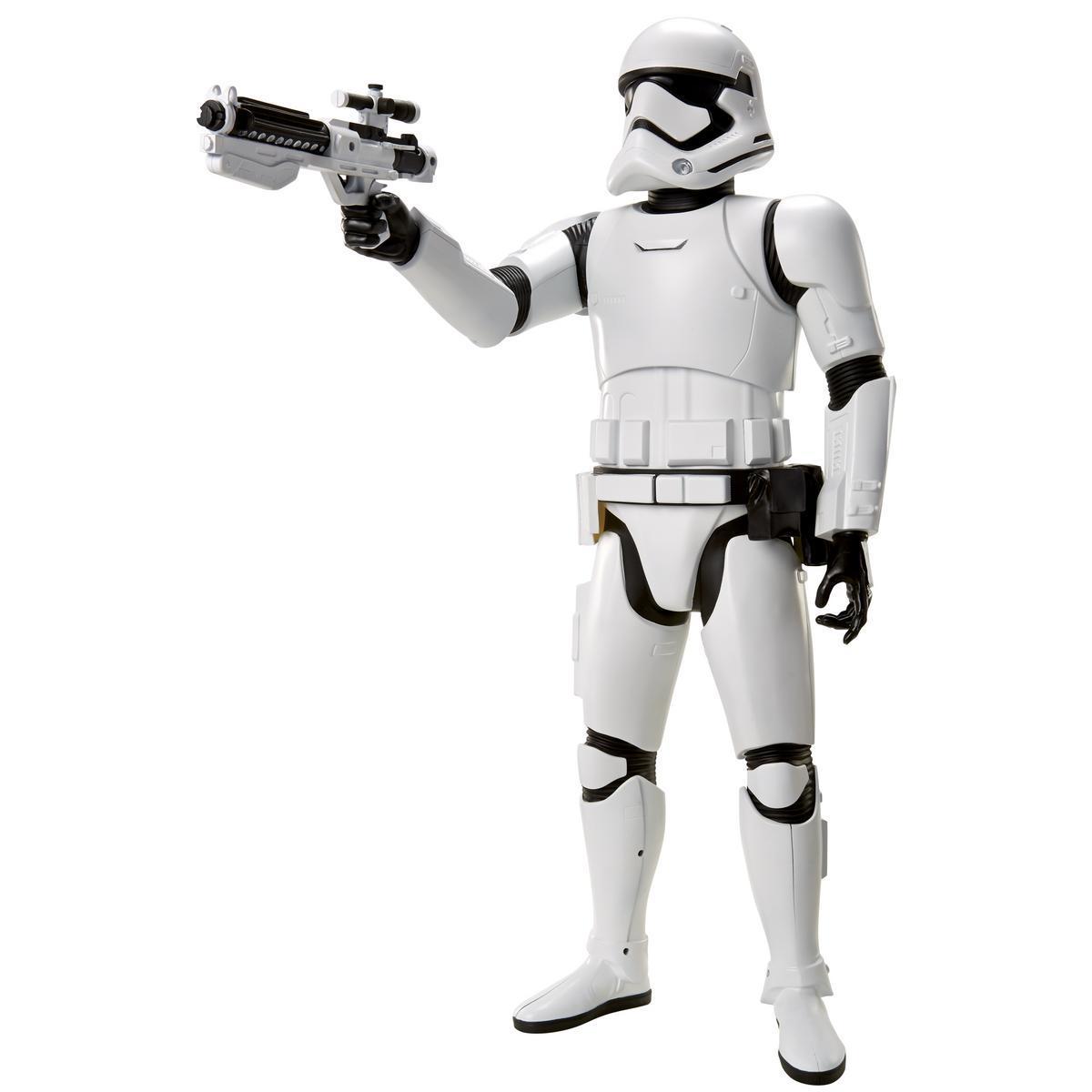 Figurine Stormtrooper géante et sonore - Plastique - H 120 cm - Noir et blanc