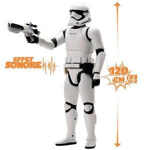 Figurine Stormtrooper géante et sonore - Plastique - H 120 cm - Noir et blanc