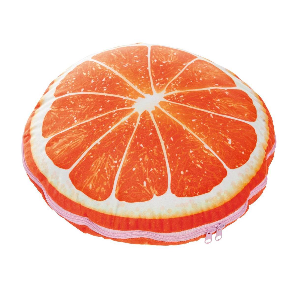 Coussin/plaid orange - 40 x 40 cm et 105 x 152 cm - Multicolore