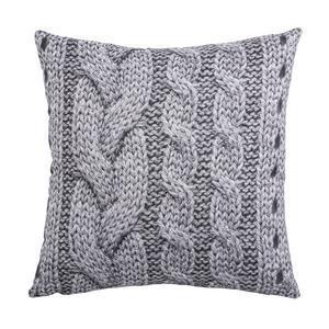 Coussin tricot - 40 x 40 cm - Gris ou blanc