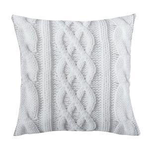 Coussin tricot - 40 x 40 cm - Gris ou blanc