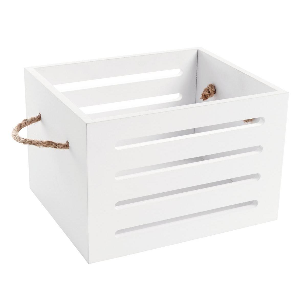 Caisse de rangement - 24 x 24 x H 16 cm - Blanc