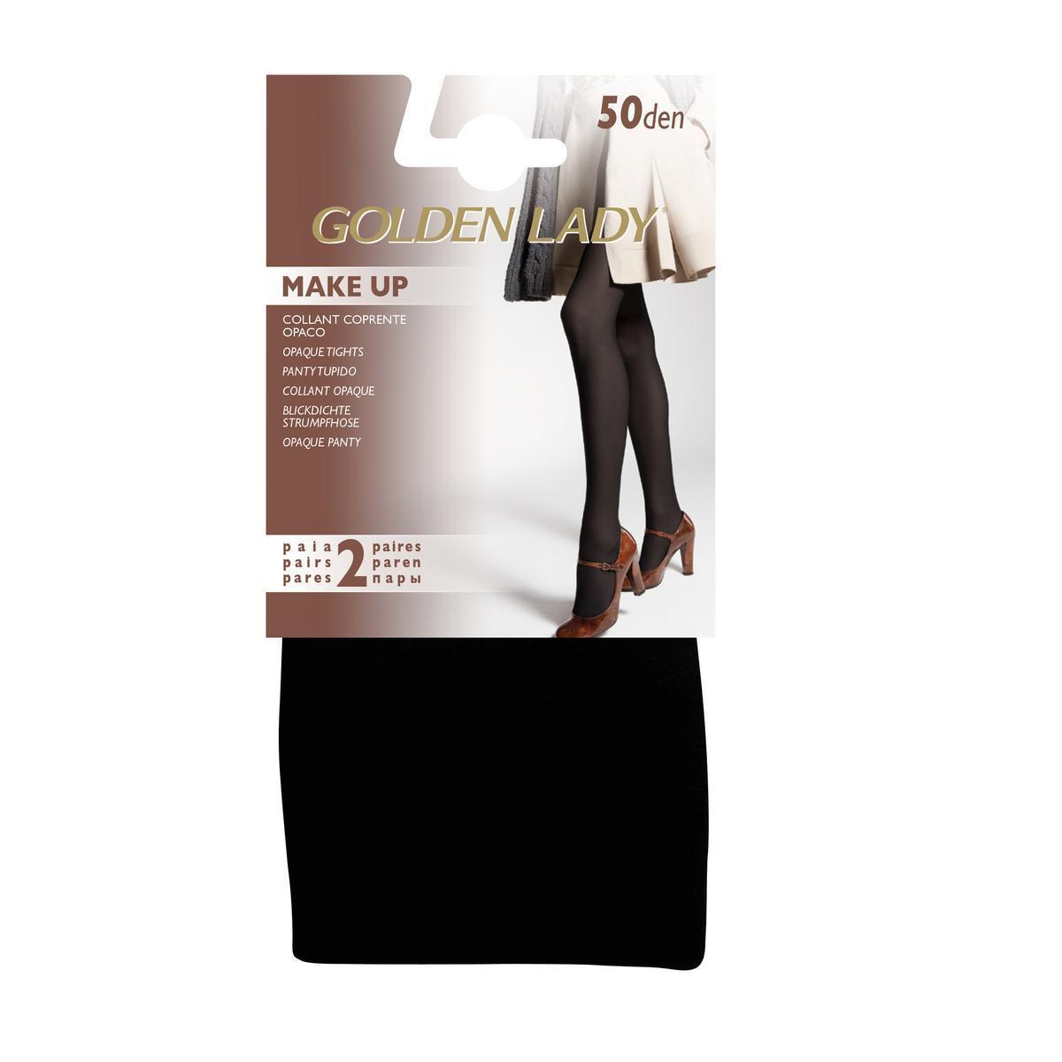 2 paires de collants opaques 50D Golden Lady - M - Noir