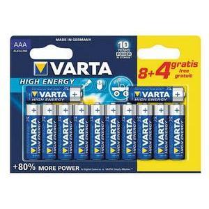 8 piles Varta AAA LR03 + 4 gratuites