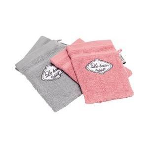 2 gants de toilette Le Bain - Rose dragée