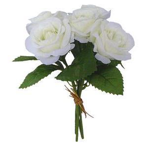 Bouquet de 5 roses - Blanc