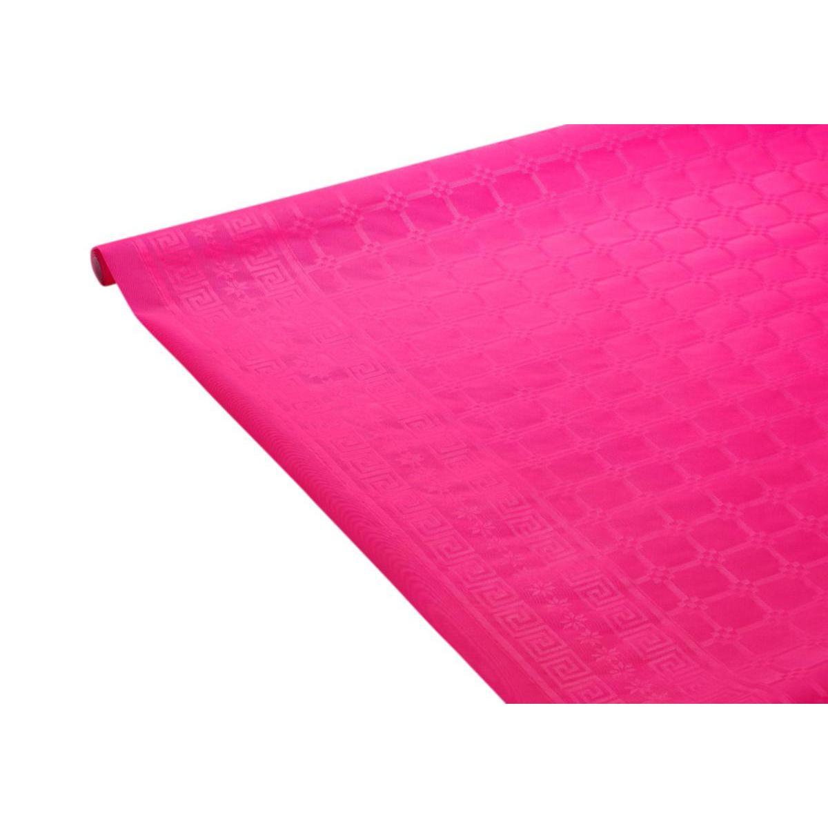 Nappe damassée - L 6 m - Rose fluo