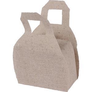 4 sacs en lin - 6.5 x 3 x H 8.5 cm - Beige