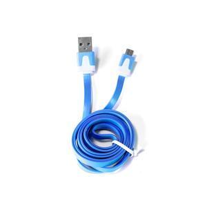 Câble plat micro USB - L 100 cm - Différents coloris - Violet, noir, rose ou bleu