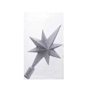 Cimier étoile polaire pailletée - H 20 cm - Différents coloris - Argent
