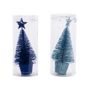 SAPIN BLEU EN POT H16CM 2ASS