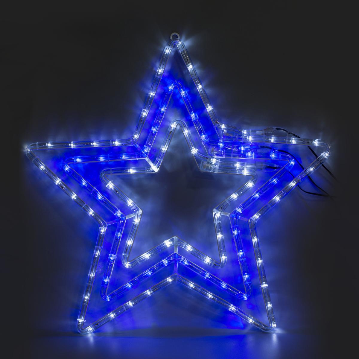 Silhouette électrique 3 étoiles 108 led - Blanc, bleu