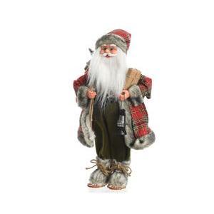 Père Noël debout veste carreaux