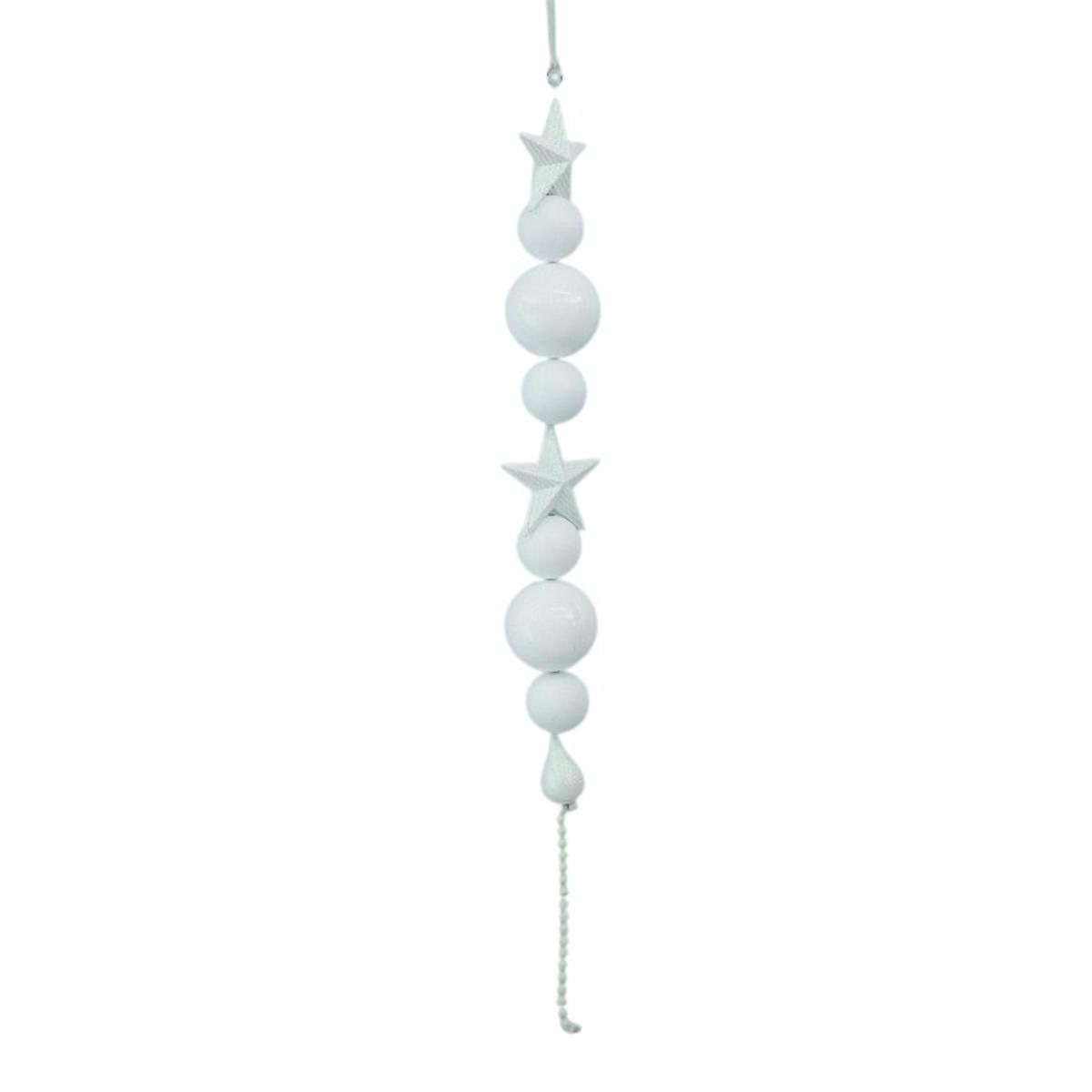 Suspension de Noël à boules et étoiles - H 130 cm - Différents coloris - Blanc