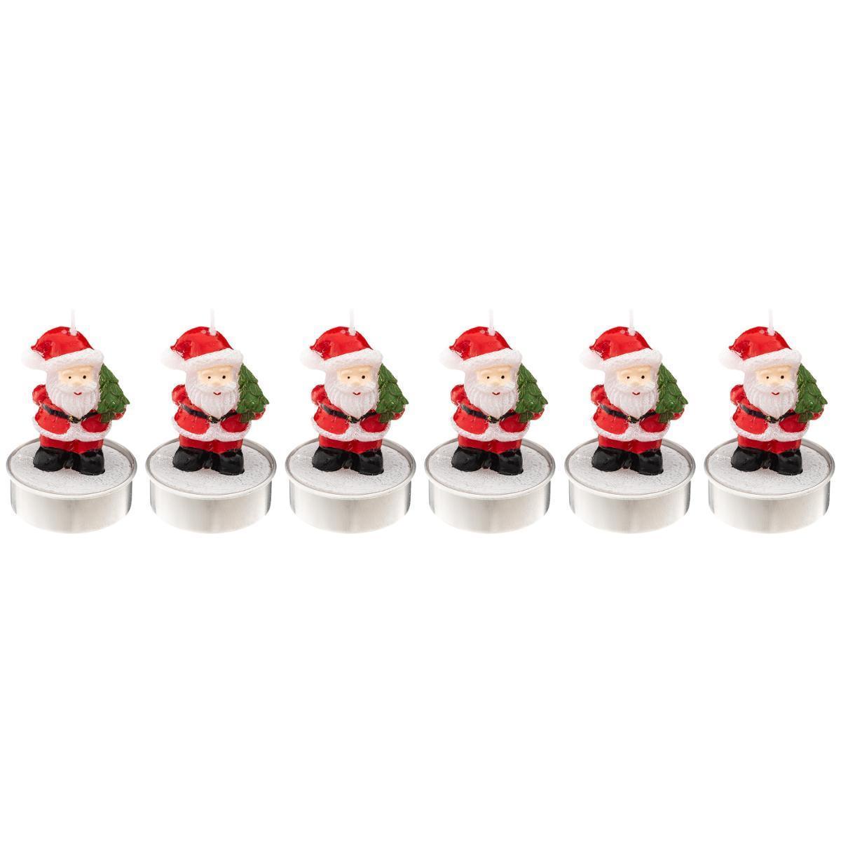 6 bougies chauffe-plat Père Noël