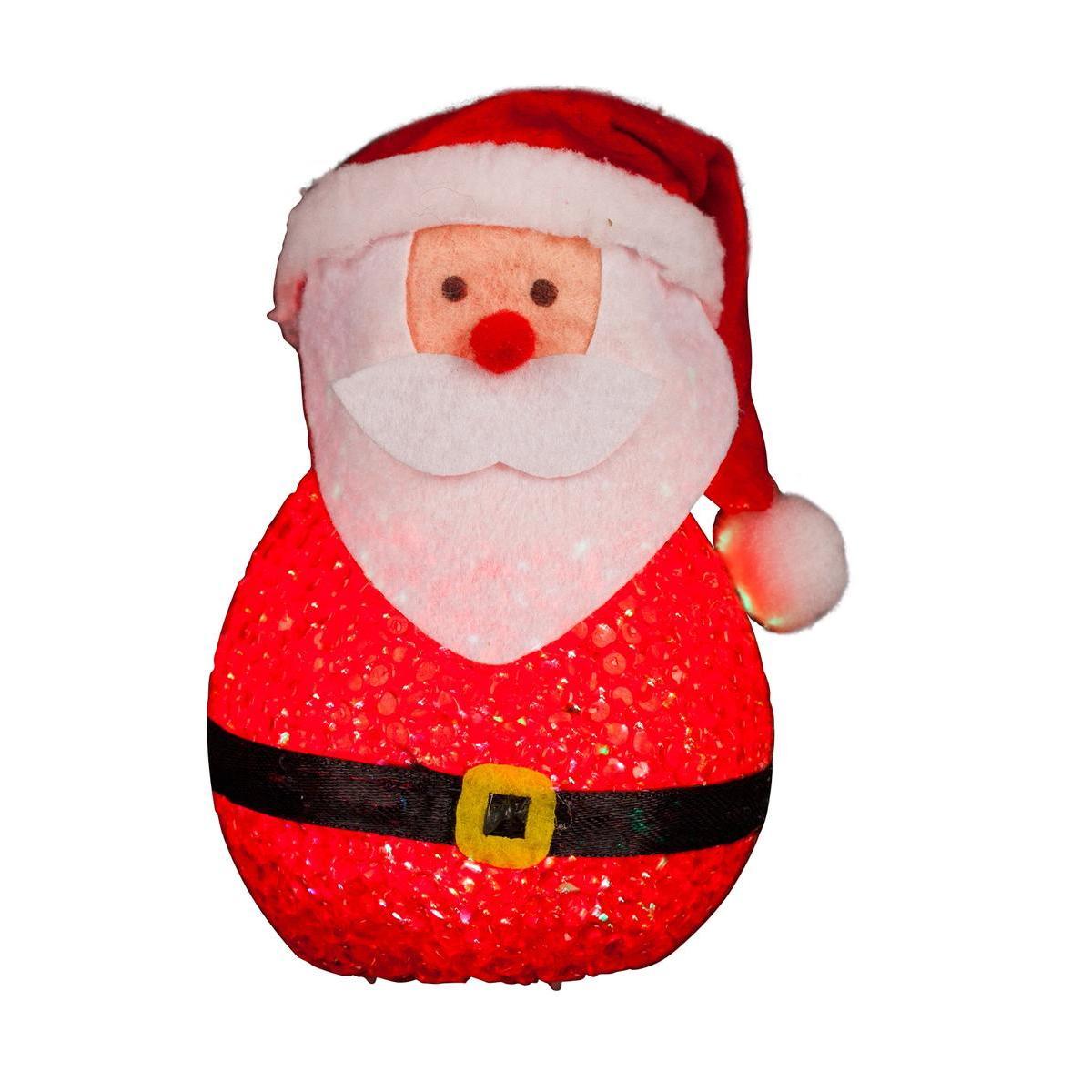 Père Noël LED - H 12 cm - Rouge