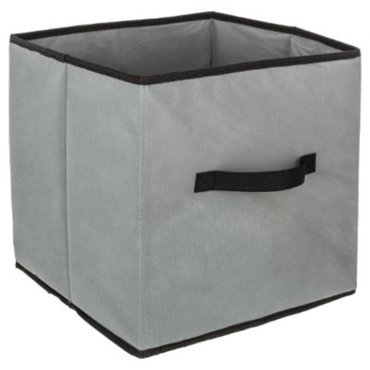 Cube de rangement uni - 31 x 31 cm - Différents coloris - Noir, gris