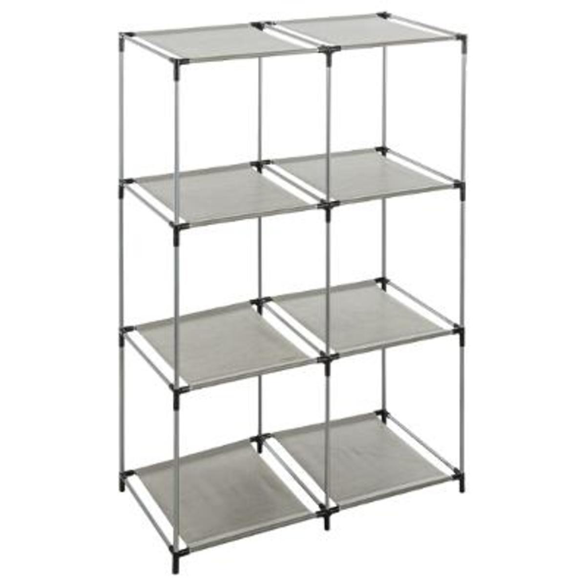 Étagère double 6 casiers - 68.5 x H 104 x 34.5 cm - Différents formats - Gris