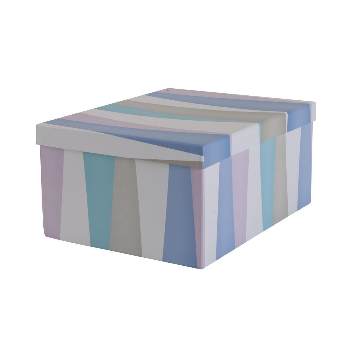 Boîte de rangement Scandinave en carton - 28 x 21 x H 12 cm - Multicolore