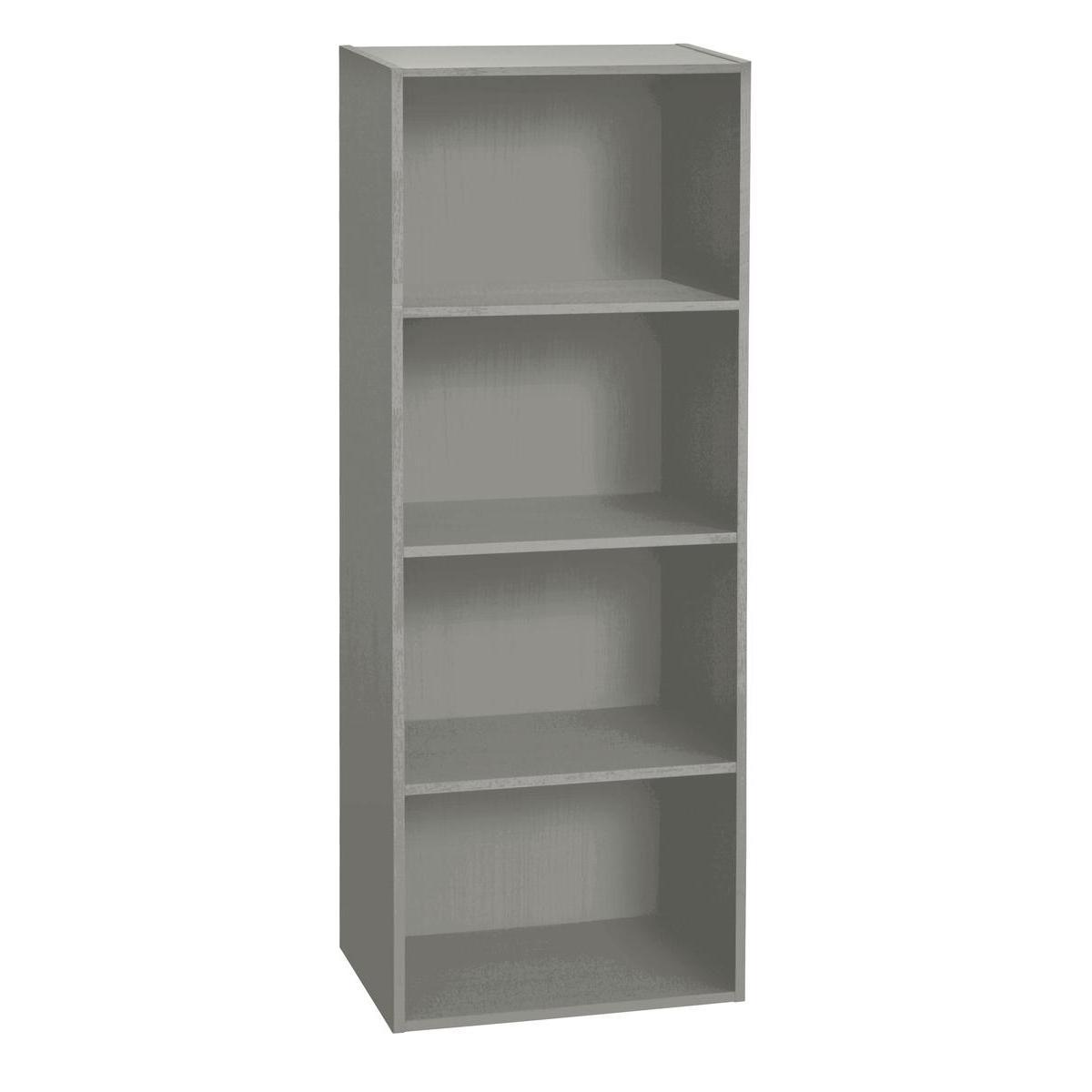 Étagère 4 niches - 40 x 29 x H 106 cm - Gris