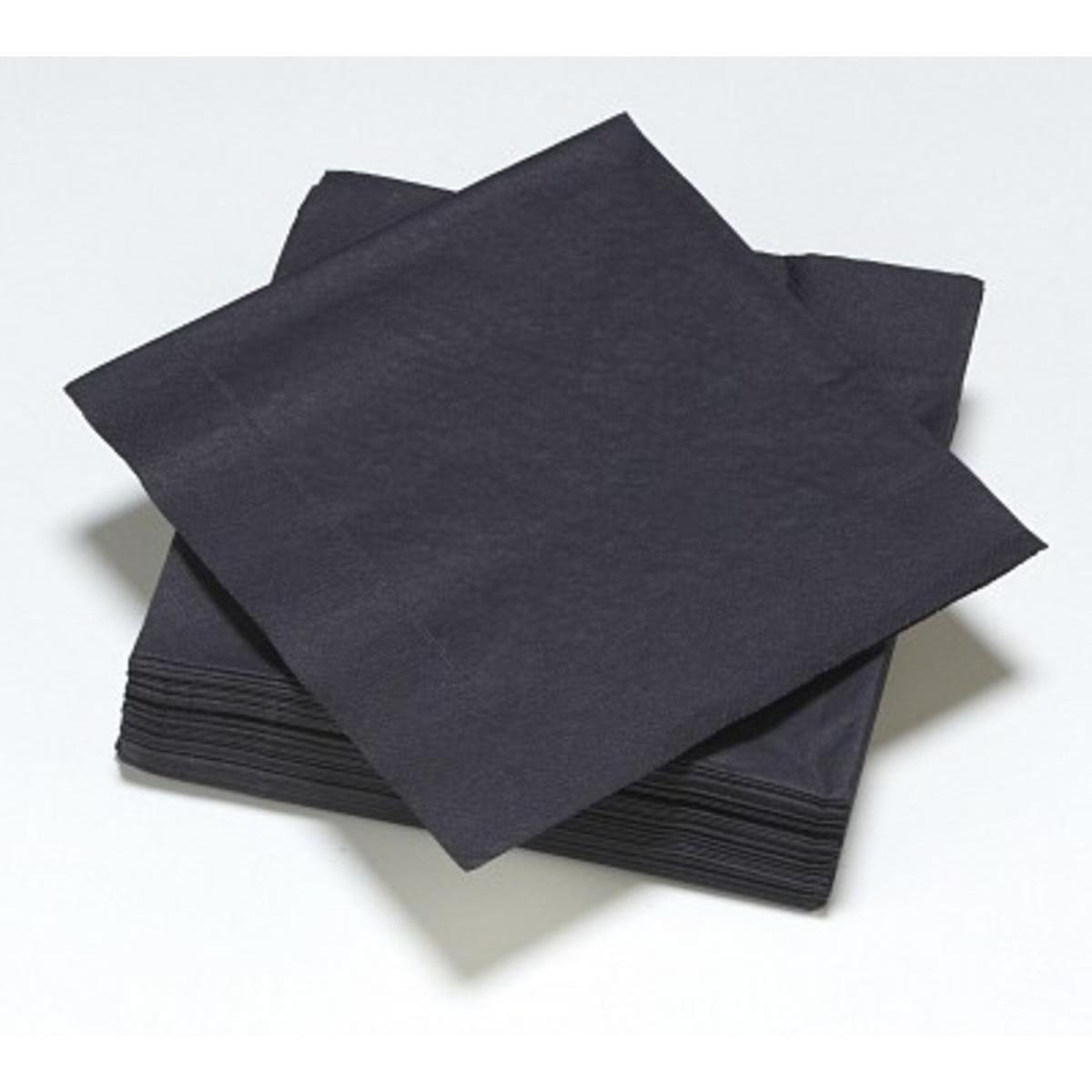 50 serviettes jetables - 33 x 33 cm - Noir