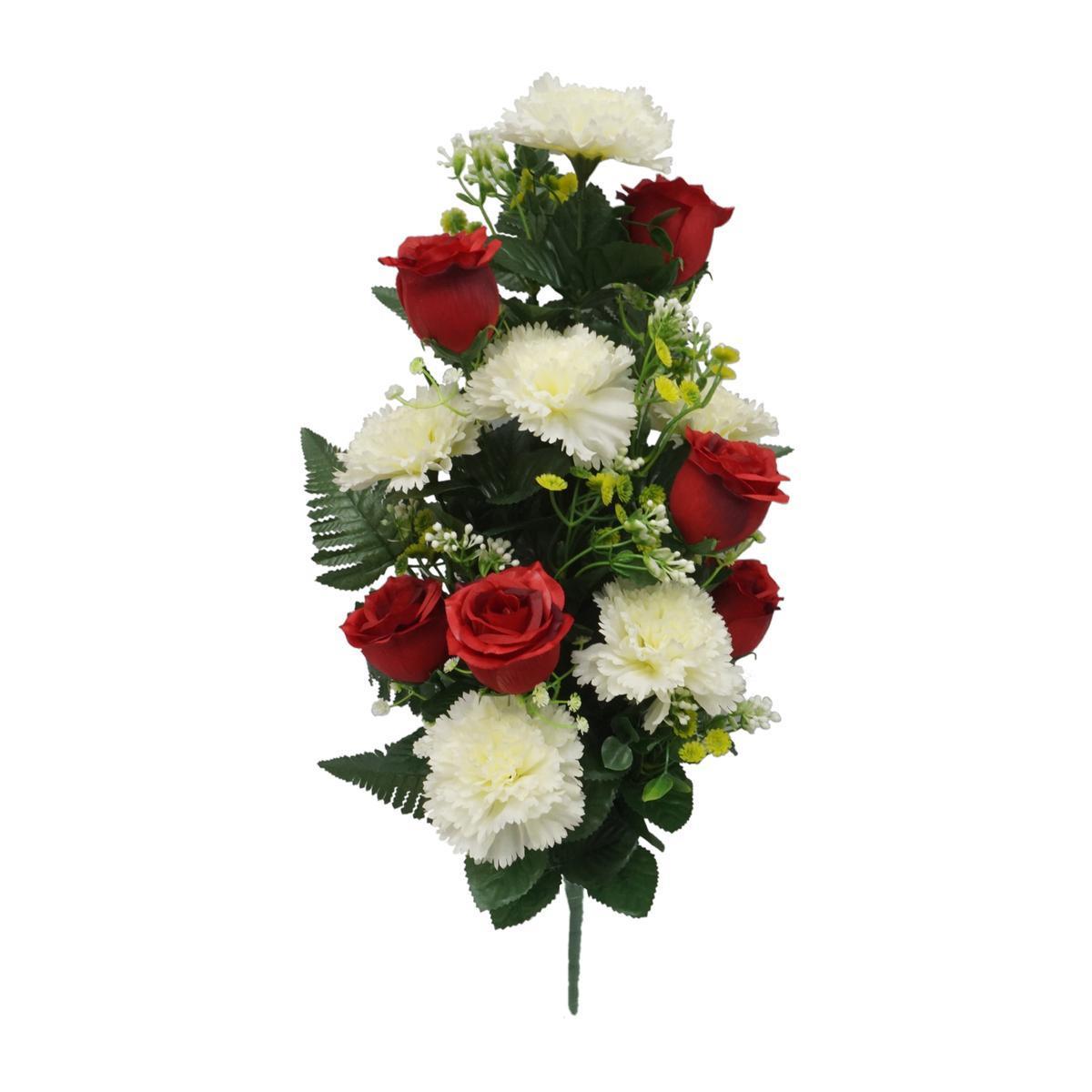 Bouquet d'œillets et de roses - 2 couleurs