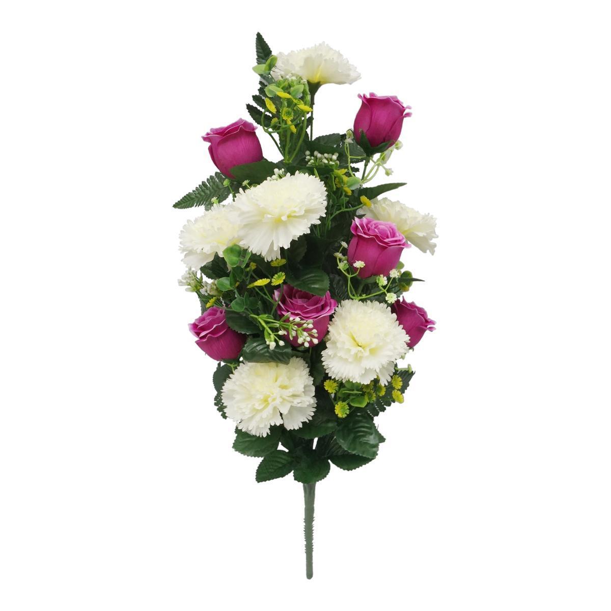 Bouquet d'œillets et de roses - 2 couleurs