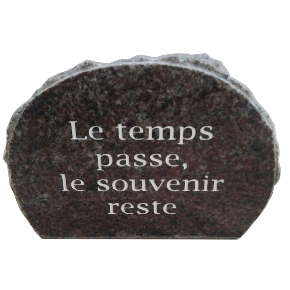 Plaque funéraire en granit - 16 x 11 cm