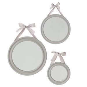 Miroir ruban à suspendre - ø 33.5 x H 13.5 cm - Différents coloris - Gris, blanc, marron - ATMOSPHERA