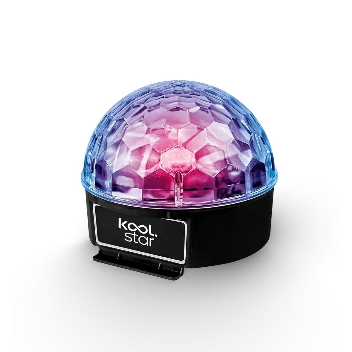 Boule disco effet 360° - ø 19.5 x H 19.5 cm - Noir, multicolore