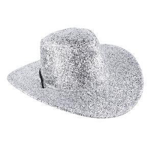 Chapeau de cowboy à sequins - Argent