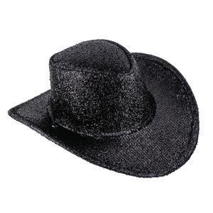 Chapeau de cowboy à sequins - Noir