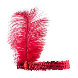 Headband à plume - Rouge