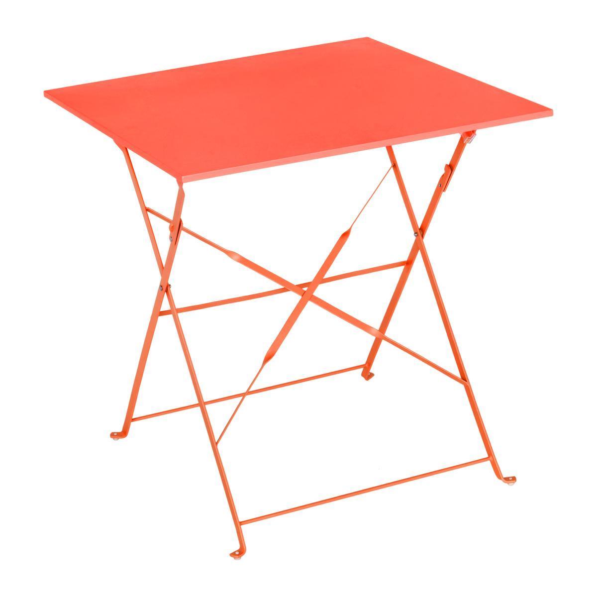 Table Diana carrée - 70 x 70 x H 71 cm - Orange corail
