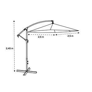 Parasol déporté Zéphyro - ø 250 x H 245 cm - Gris - MOOREA