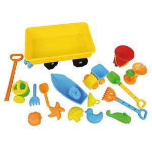 Chariot avec 15 jouets de plage