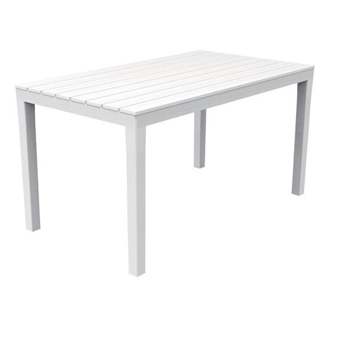 Table imitation bois - 138 x 78 x H 72 cm - Blanc